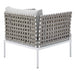 Harmony Sunbrella® Basket Weave Outdoor Patio Aluminum Armchair - view 6