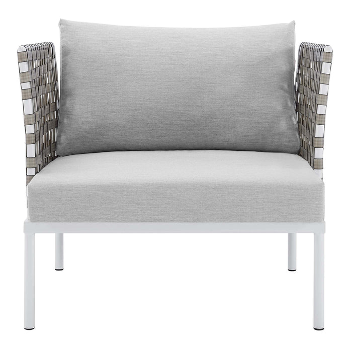 Harmony Sunbrella® Basket Weave Outdoor Patio Aluminum Armchair - view 7