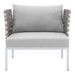 Harmony Sunbrella® Basket Weave Outdoor Patio Aluminum Armchair - view 7