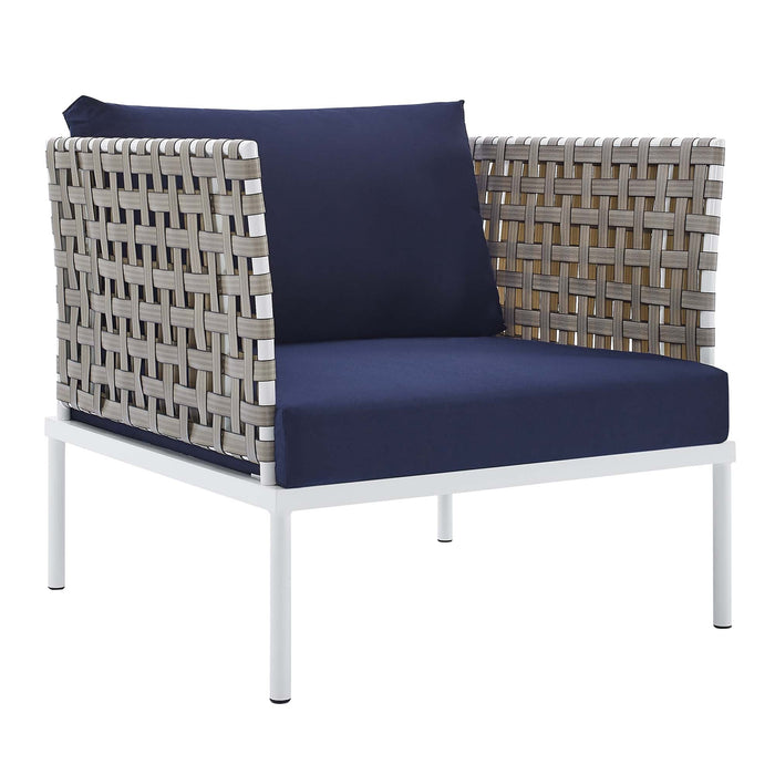 Harmony Sunbrella® Basket Weave Outdoor Patio Aluminum Armchair - view 10