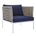 Harmony Sunbrella® Basket Weave Outdoor Patio Aluminum Armchair - view 10