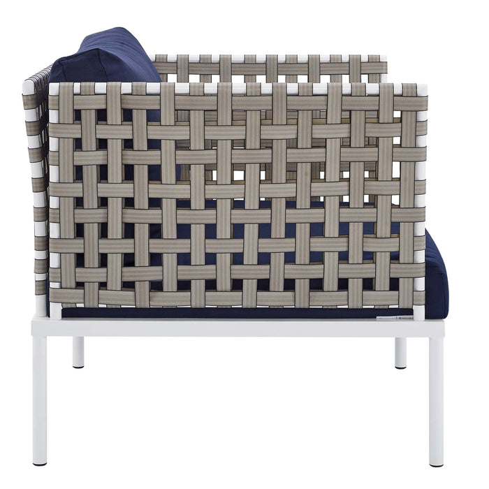 Harmony Sunbrella® Basket Weave Outdoor Patio Aluminum Armchair - view 13