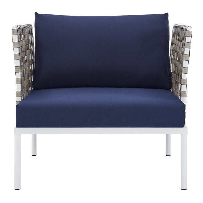 Harmony Sunbrella® Basket Weave Outdoor Patio Aluminum Armchair - view 15