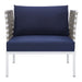 Harmony Sunbrella® Basket Weave Outdoor Patio Aluminum Armchair - view 15