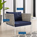 Harmony Sunbrella® Basket Weave Outdoor Patio Aluminum Armchair - view 12