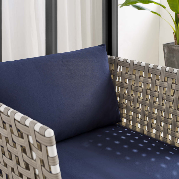 Harmony Sunbrella® Basket Weave Outdoor Patio Aluminum Armchair - view 11