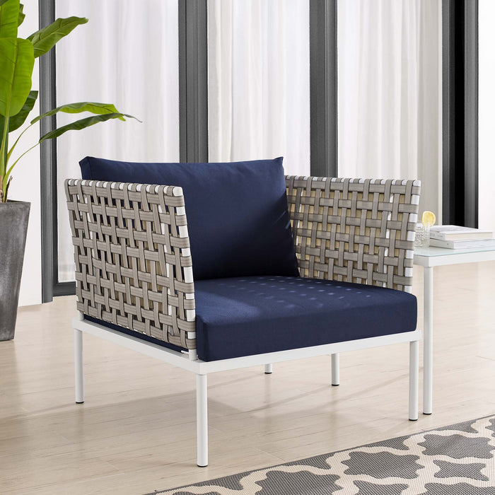 Harmony Sunbrella® Basket Weave Outdoor Patio Aluminum Armchair - view 9