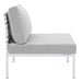 Harmony Sunbrella® Basket Weave Outdoor Patio Aluminum Armless Chair - view 5
