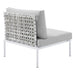 Harmony Sunbrella® Basket Weave Outdoor Patio Aluminum Armless Chair - view 6