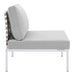 Harmony Sunbrella® Basket Weave Outdoor Patio Aluminum Armless Chair - view 5