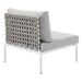 Harmony Sunbrella® Basket Weave Outdoor Patio Aluminum Armless Chair - view 6