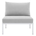 Harmony Sunbrella® Basket Weave Outdoor Patio Aluminum Armless Chair - view 7