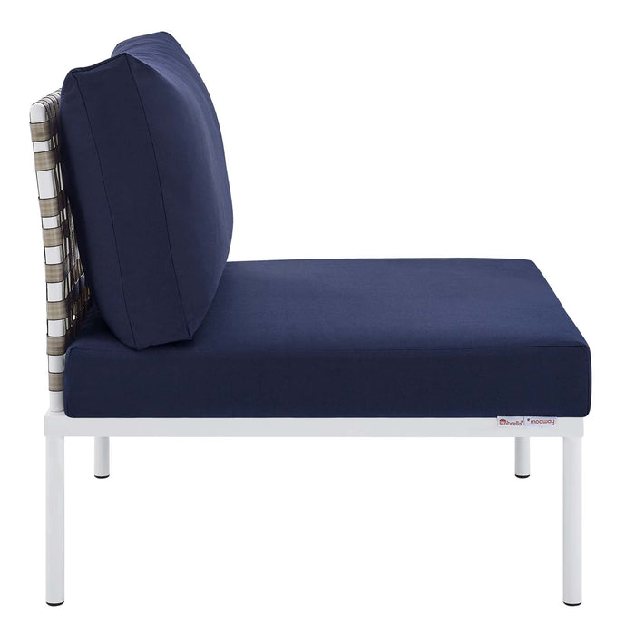 Harmony Sunbrella® Basket Weave Outdoor Patio Aluminum Armless Chair - view 13