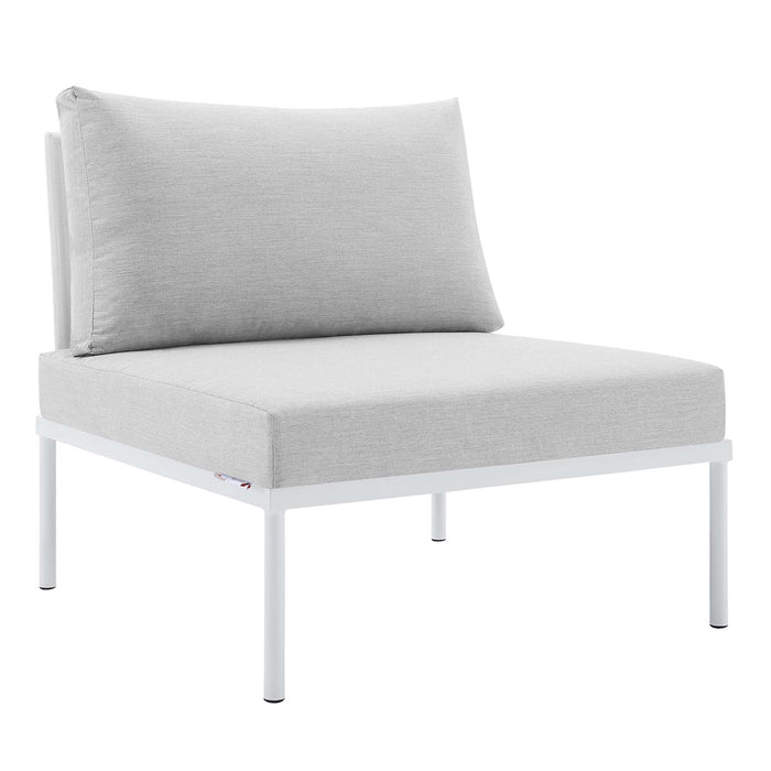 Harmony Sunbrella® Outdoor Patio Aluminum Armless Chair - alternate angle view
