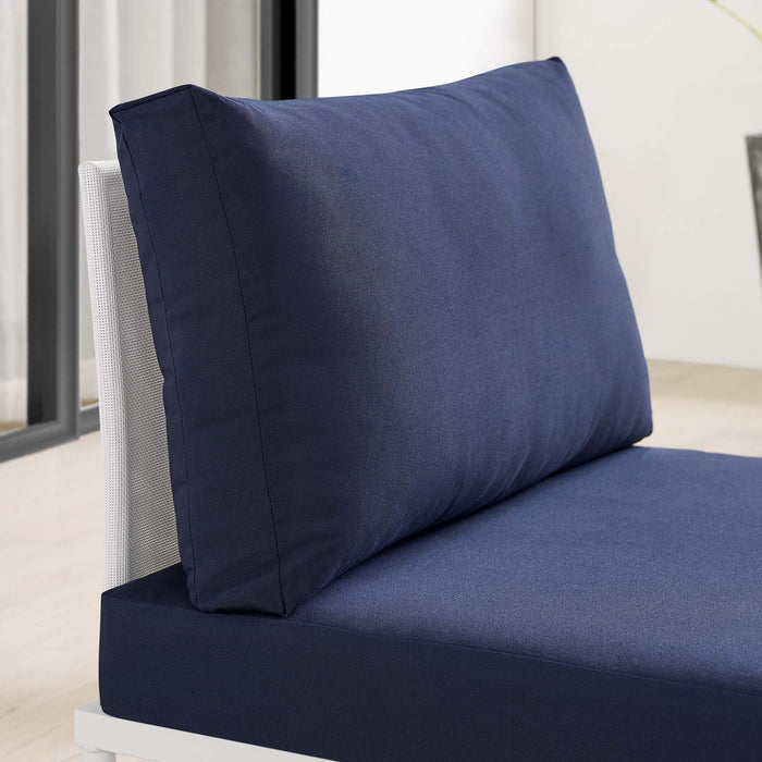 Harmony Sunbrella® Outdoor Patio Aluminum Armless Chair - view 12