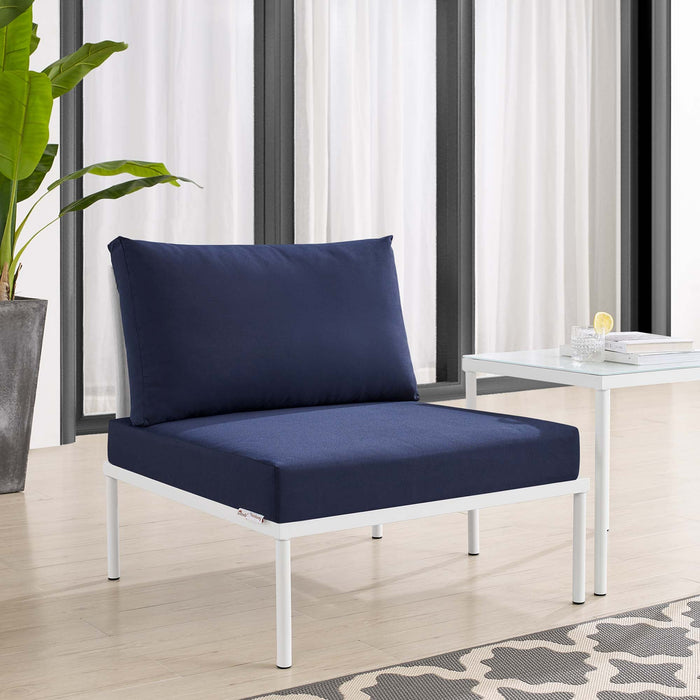 Harmony Sunbrella® Outdoor Patio Aluminum Armless Chair - view 9