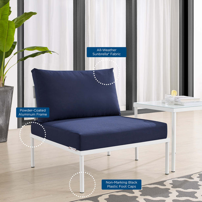 Harmony Sunbrella® Outdoor Patio Aluminum Armless Chair - view 11