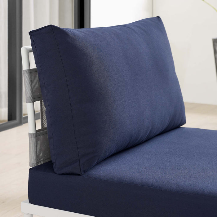 Harmony Sunbrella® Outdoor Patio Aluminum Armless Chair - view 12