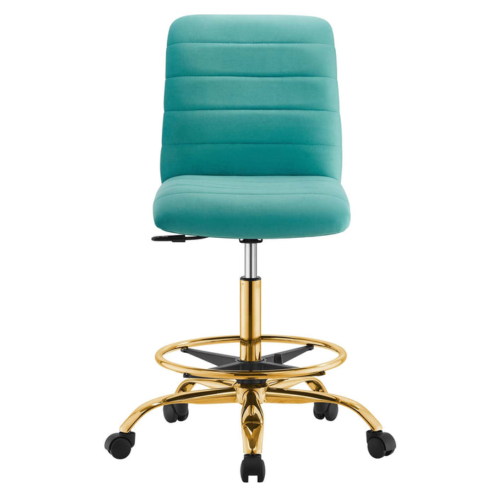 Ripple Armless Performance Velvet Drafting Chair