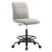 Ripple Armless Vegan Leather Drafting Chair Black Light Gray