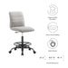 Ripple Armless Vegan Leather Drafting Chair Black Light Gray