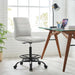 Ripple Armless Vegan Leather Drafting Chair Black Light Gray