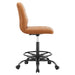 Ripple Armless Vegan Leather Drafting Chair Black Tan