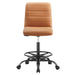 Ripple Armless Vegan Leather Drafting Chair Black Tan