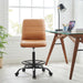 Ripple Armless Vegan Leather Drafting Chair Black Tan