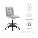 Prim Armless Vegan Leather Drafting Chair Black Light Gray