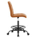 Prim Armless Vegan Leather Drafting Chair Black Tan