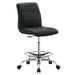 Modway Ripple Armless Vegan Leather Drafting Chair Living Room Furniture in Black