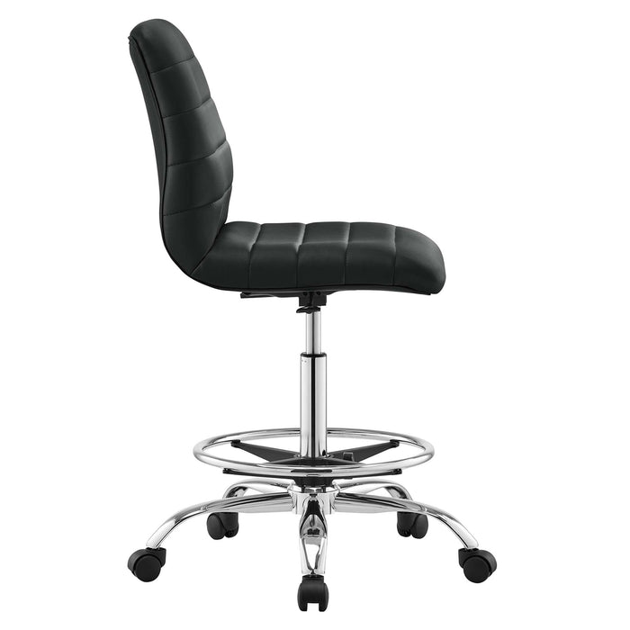Modway Ripple Armless Vegan Leather Drafting Chair Living Room Furniture - Close-Up