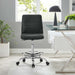 Modway Ripple Armless Vegan Leather Drafting Chair Living Room Furniture in Black - Detail View