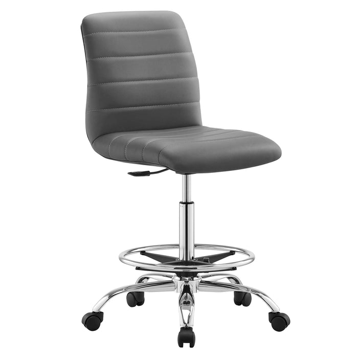 Modway Ripple Armless Vegan Leather Drafting Chair Living Room Furniture - View 44