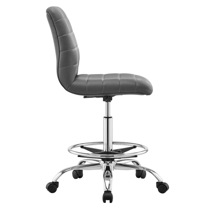 Modway Ripple Armless Vegan Leather Drafting Chair Living Room Furniture - View 12