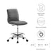 Modway Ripple Armless Vegan Leather Drafting Chair Living Room Furniture - View 10