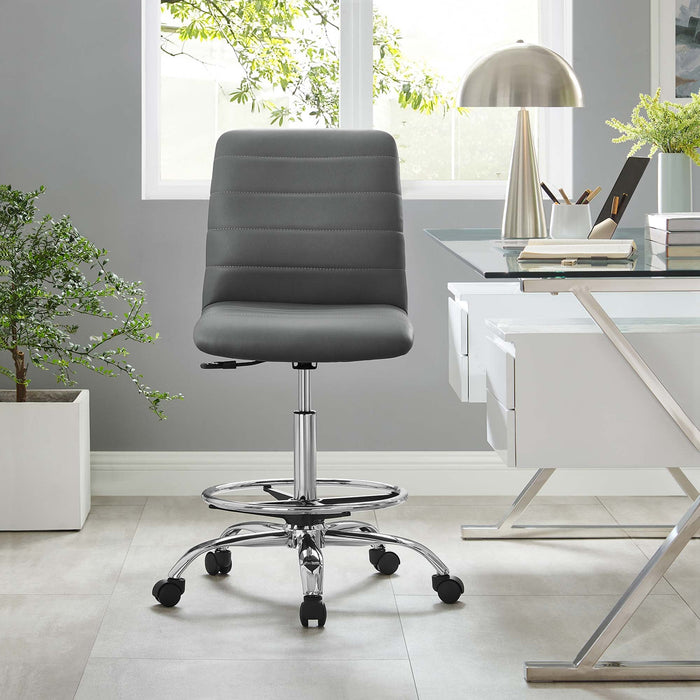 Modway Ripple Armless Vegan Leather Drafting Chair Living Room Furniture - View 11