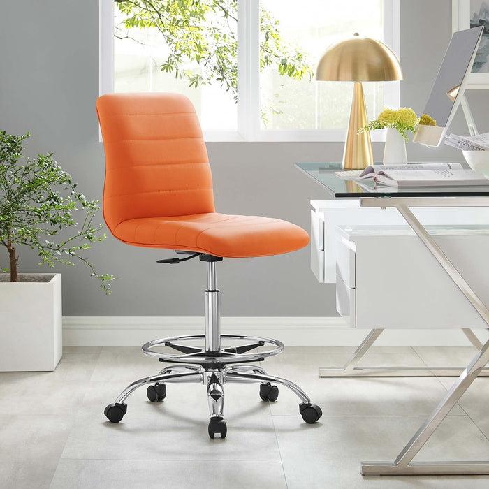 Modway Ripple Armless Vegan Leather Drafting Chair Living Room Furniture - View 17