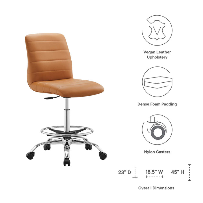 Modway Ripple Armless Vegan Leather Drafting Chair Living Room Furniture - View 27