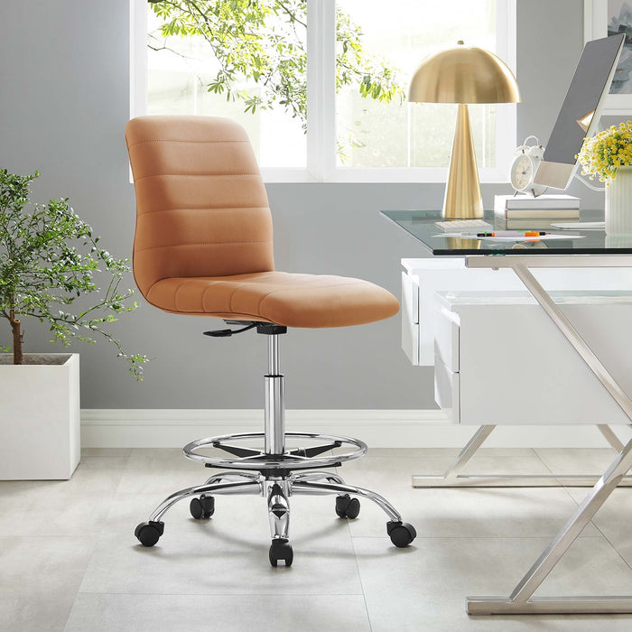 Modway Ripple Armless Vegan Leather Drafting Chair Living Room Furniture - View 26
