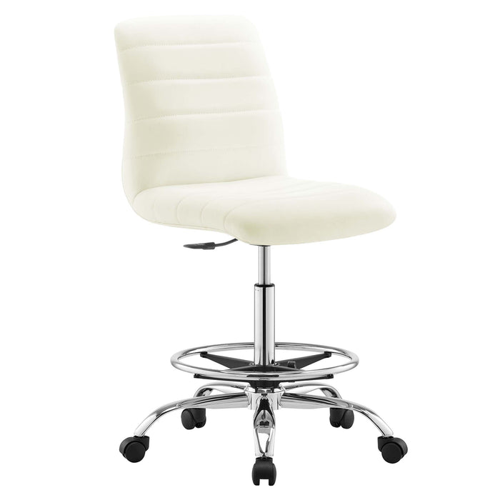 Modway Ripple Armless Vegan Leather Drafting Chair Living Room Furniture - View 35