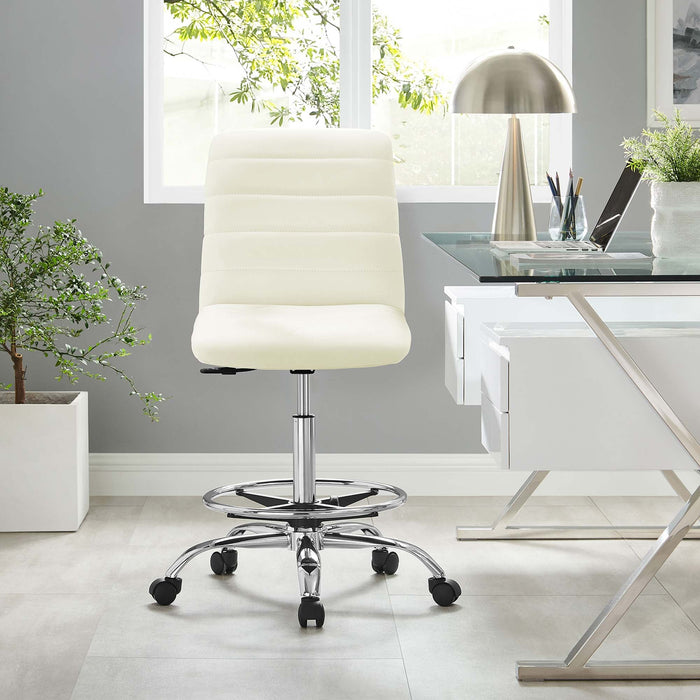 Modway Ripple Armless Vegan Leather Drafting Chair Living Room Furniture - View 38