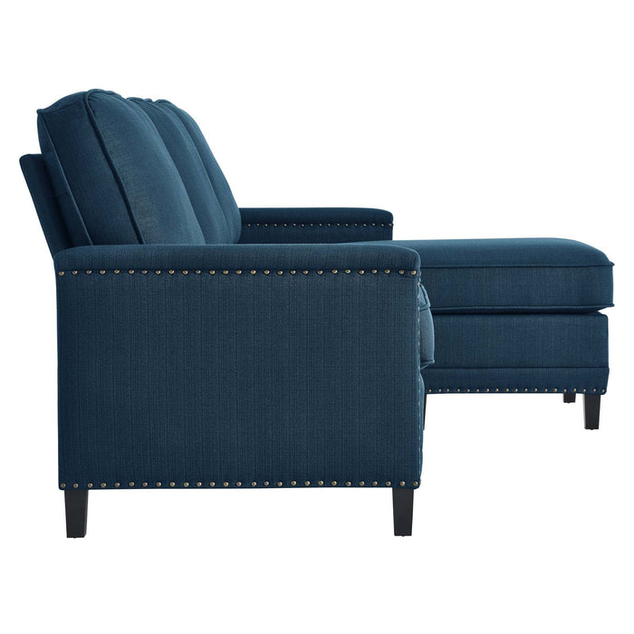 Ashton Upholstered Fabric Sectional Sofa - Modern Comfort with Classic Nailhead Trim Design