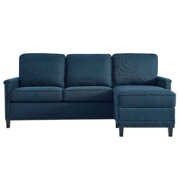 Ashton Upholstered Fabric Sectional Sofa - Modern Comfort with Classic Nailhead Trim Design