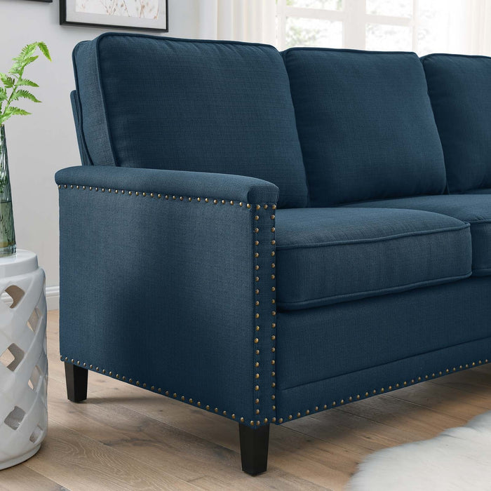 Ashton Upholstered Fabric Sectional Sofa - Modern Comfort with Classic Nailhead Trim Design