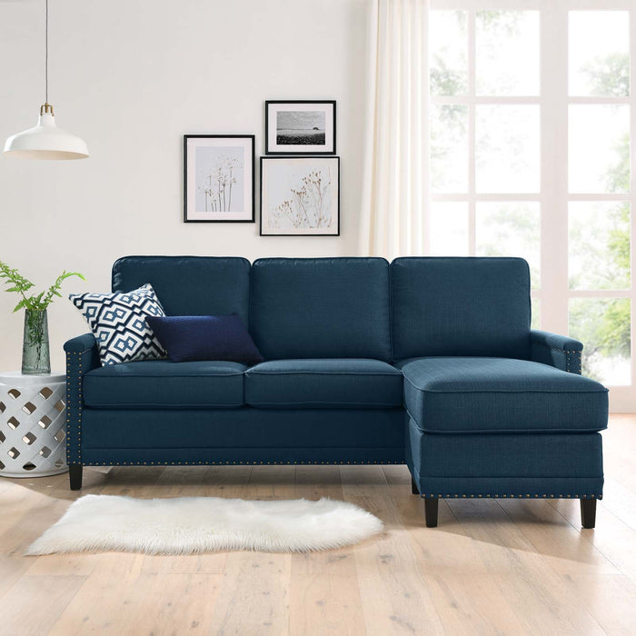 Ashton Upholstered Fabric Sectional Sofa - Modern Comfort with Classic Nailhead Trim Design