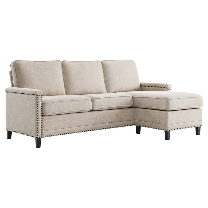 Ashton Upholstered Fabric Sectional Sofa - Modern Comfort with Classic Nailhead Trim Design