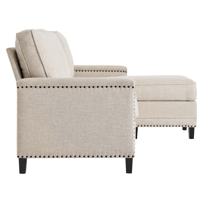 Ashton Upholstered Fabric Sectional Sofa - Modern Comfort with Classic Nailhead Trim Design