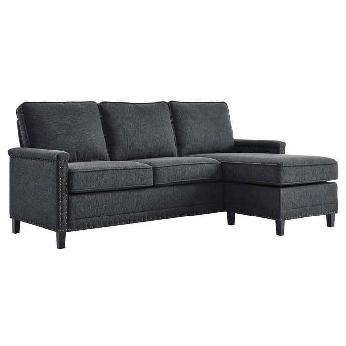 Ashton Upholstered Fabric Sectional Sofa - Modern Comfort with Classic Nailhead Trim Design